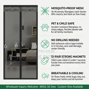Durable Fibreglass Door Magnetic Antimosquito/Insect Curtain