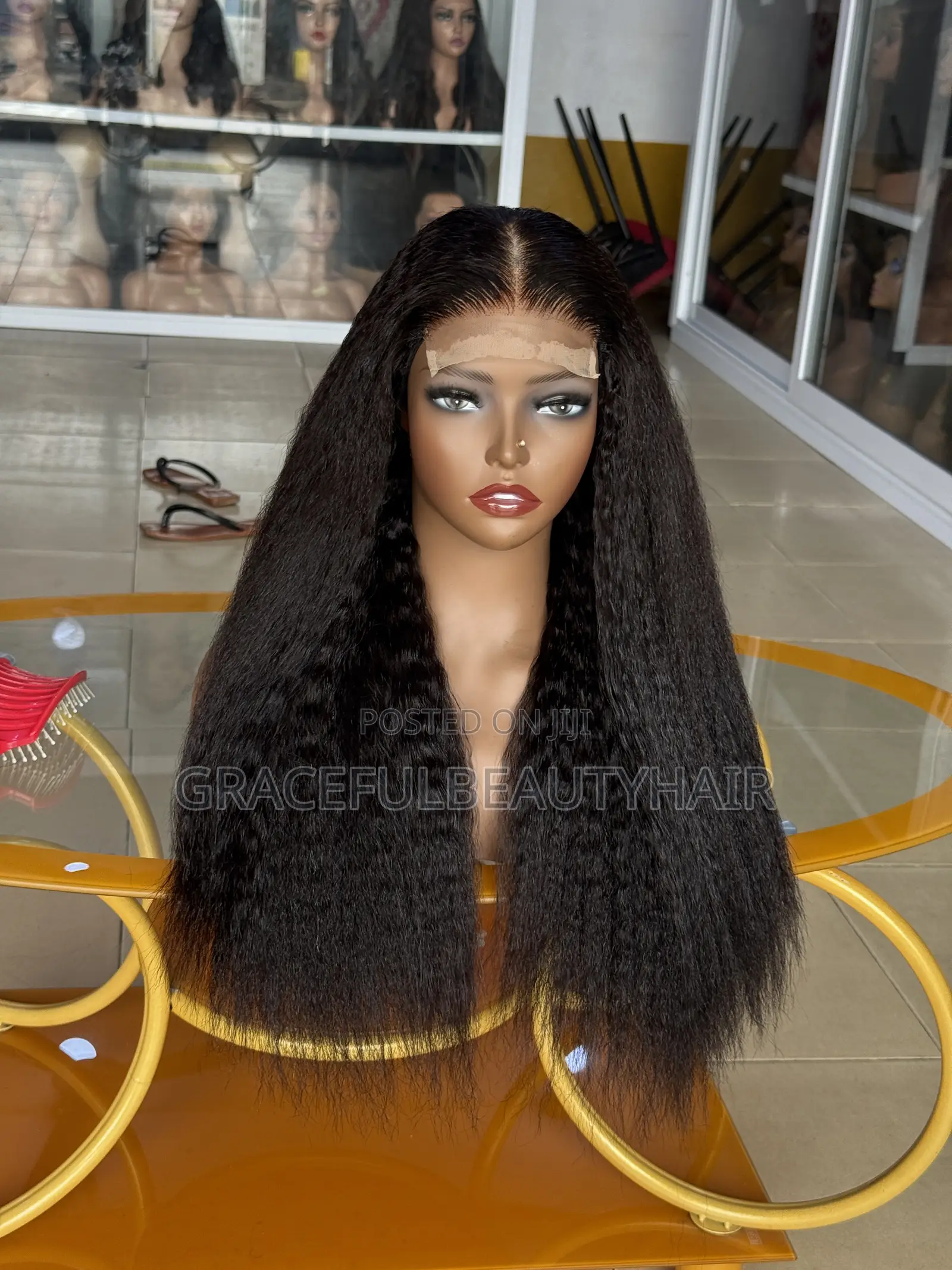 20 Inches Super Double Drawn Kinky Straight Wig Unit