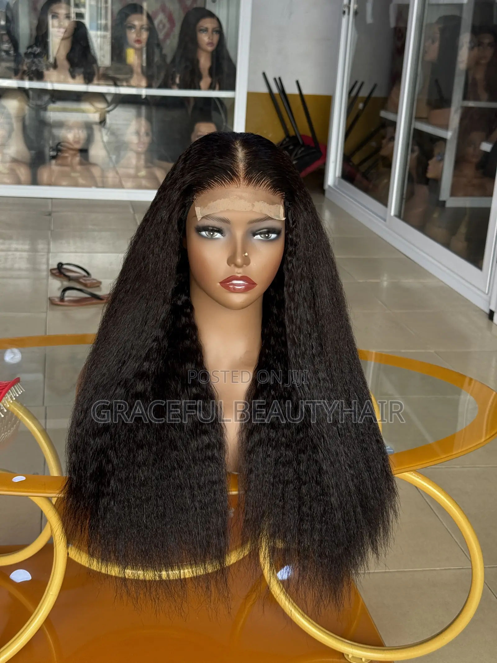 20 Inches Super Double Drawn Kinky Straight Wig Unit