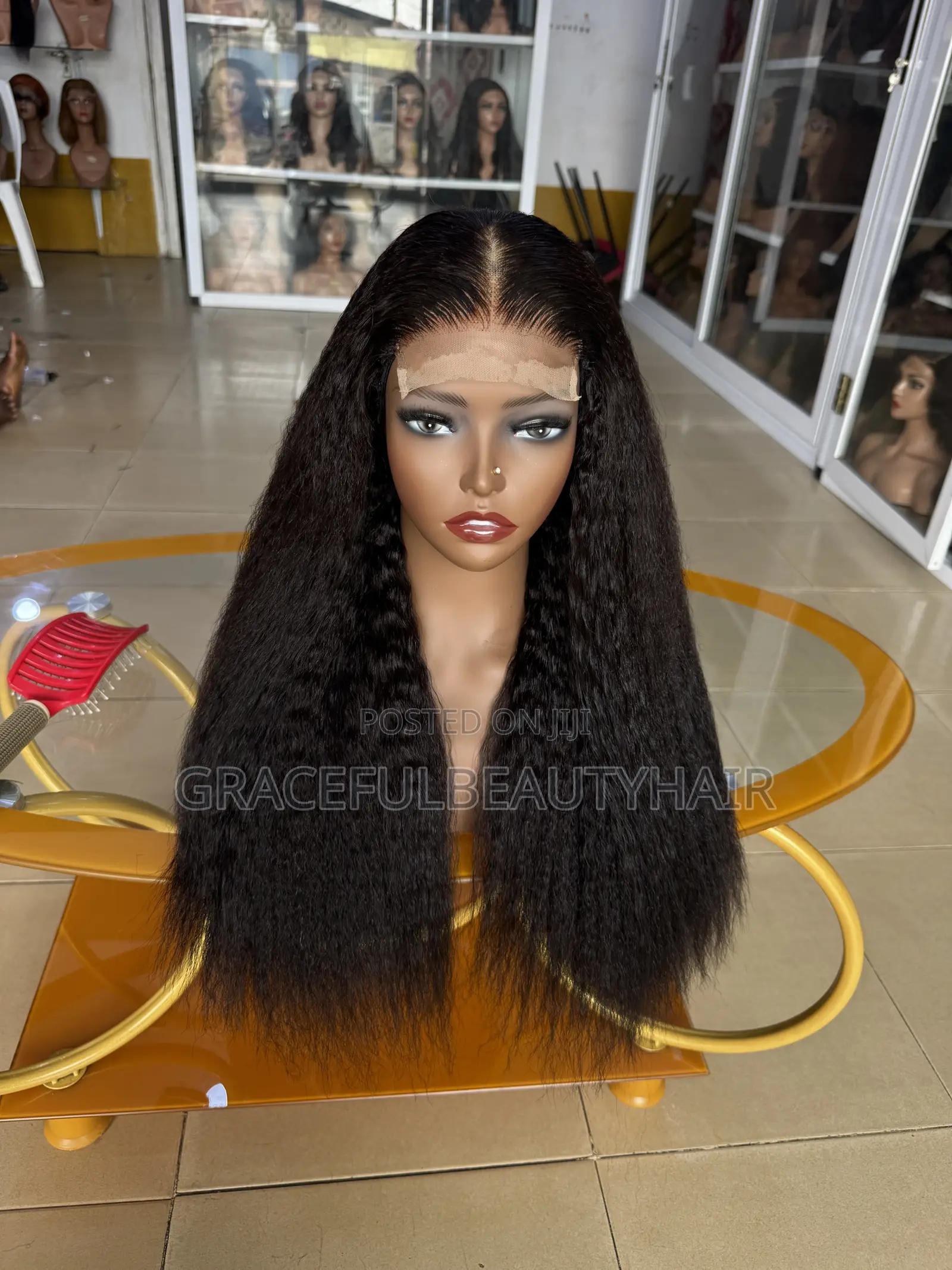20 Inches Super Double Drawn Kinky Straight Wig Unit