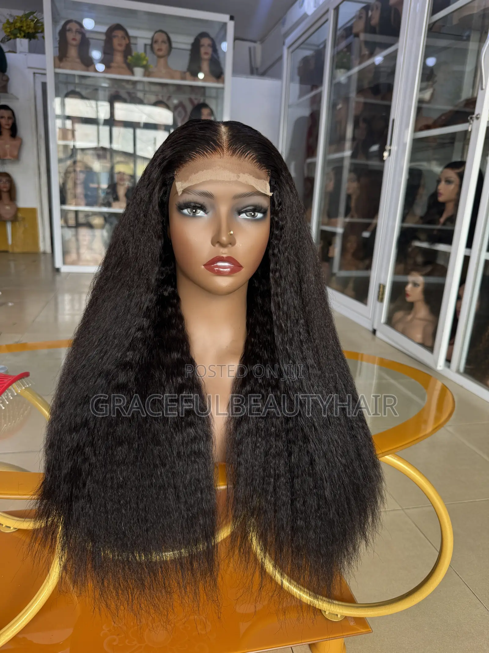 20 Inches Super Double Drawn Kinky Straight Wig Unit