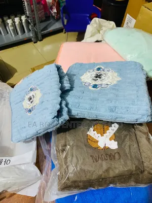 100% Full Cotton Towel With Embroidery Design 2 in 1 Sets for Kids