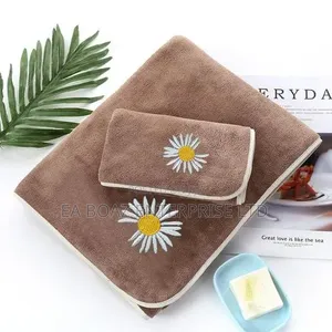 100% Full Cotton Towel With Embroidery Design 2 in 1 Sets for Kids