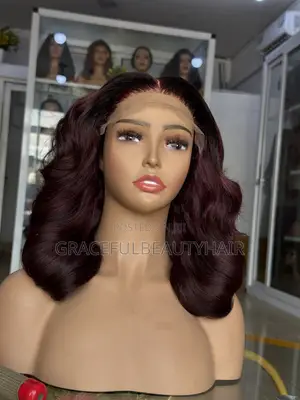 10 Inches Vietnamese SDD Bouncy Hair Very Dark Burgundy With 5x5