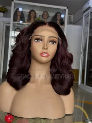 10 Inches Vietnamese SDD Bouncy Hair Very Dark Burgundy With 5x5