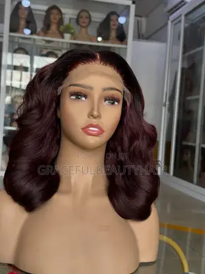 10 Inches Vietnamese SDD Bouncy Hair Very Dark Burgundy With 5x5
