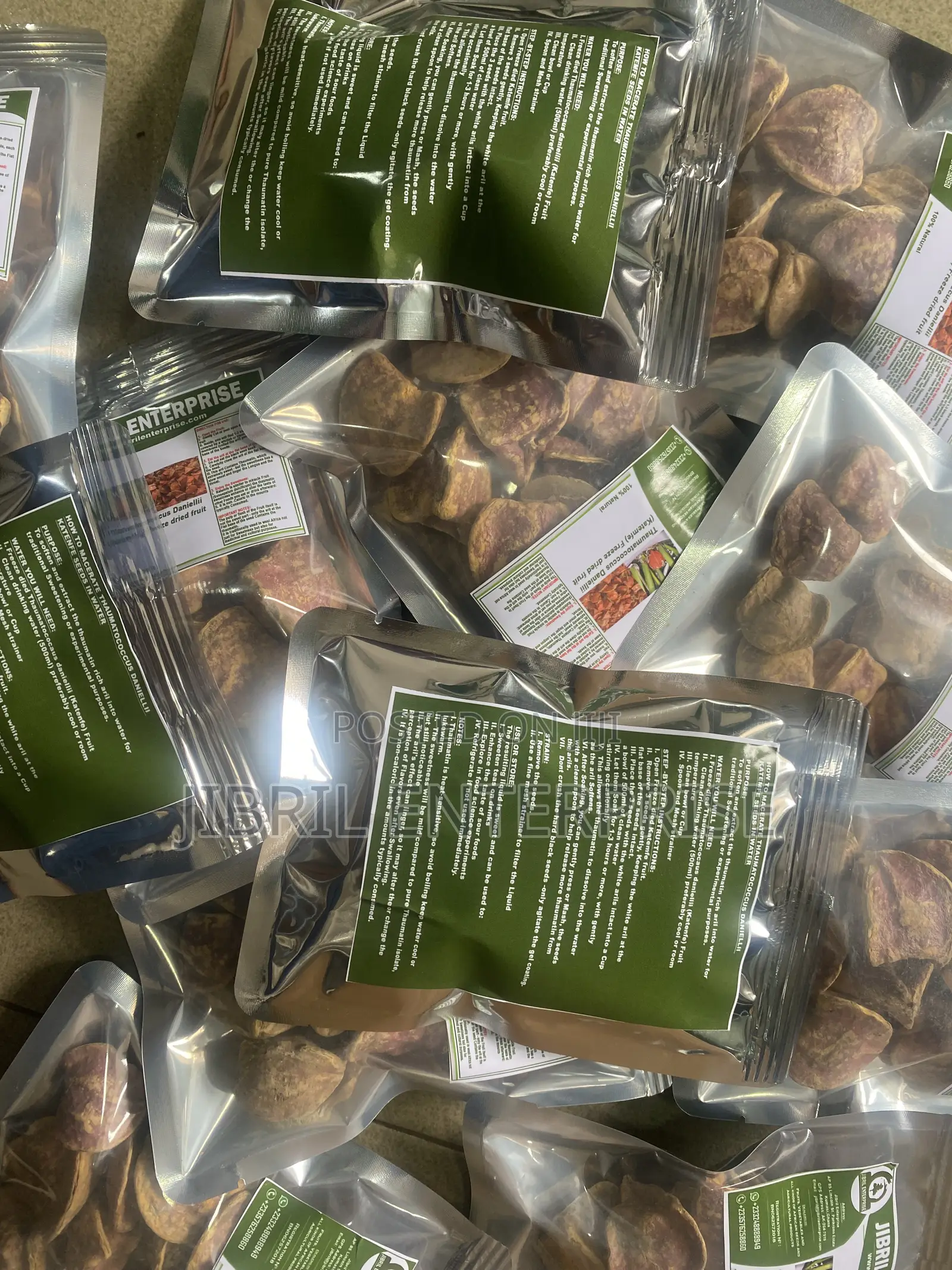 Freeze Dried Thaumatococcus Daniellii Fruit, Katemfe, 10 Fruits /90gh