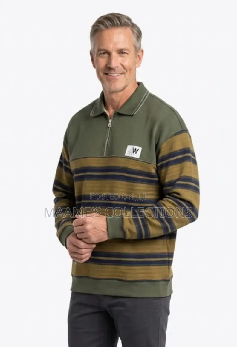 Men’s Premium Striped Quarter-Zip Sweatshirt