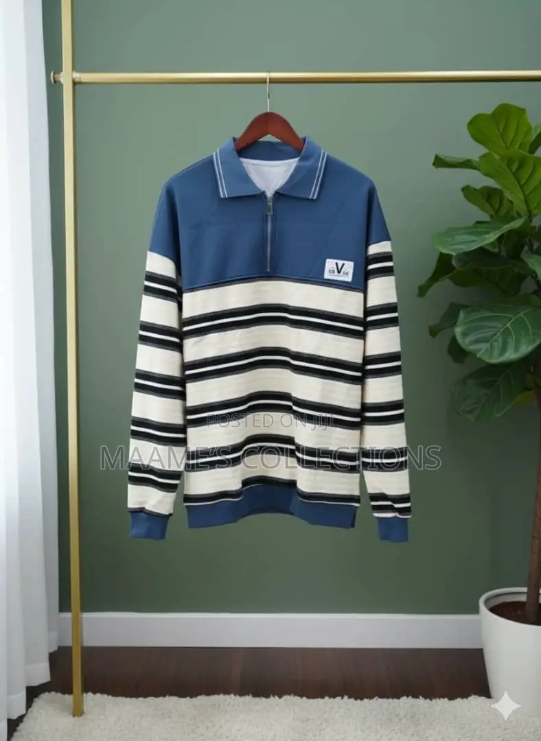 Men’s Premium Striped Quarter-Zip Sweatshirt