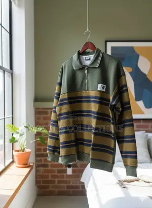 Men’s Premium Striped Quarter-Zip Sweatshirt