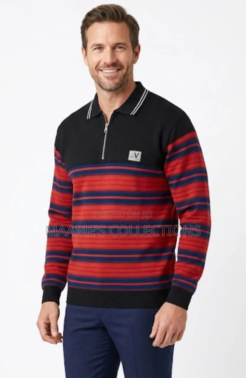 Men’s Premium Striped Quarter-Zip Sweatshirt