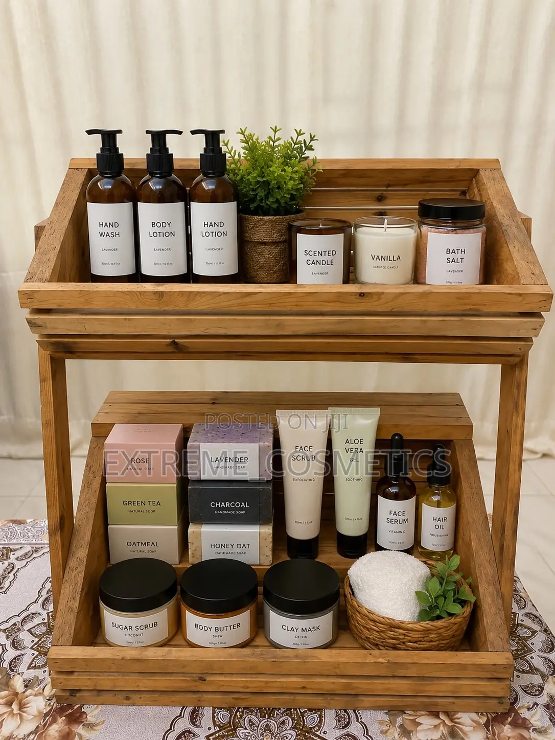 Crate-Style 2-Tier Display Stand