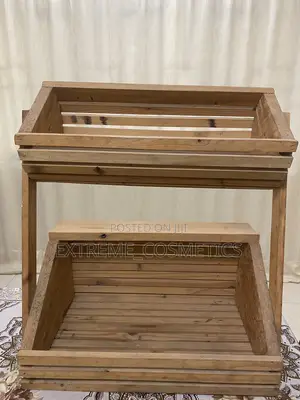 Crate-Style 2-Tier Display Stand