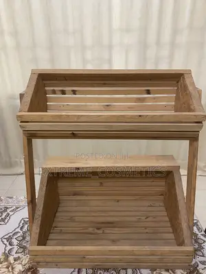 Crate-Style 2-Tier Display Stand