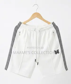 Needles-Inspired Butterfly Stripe Premium Drawstring Short