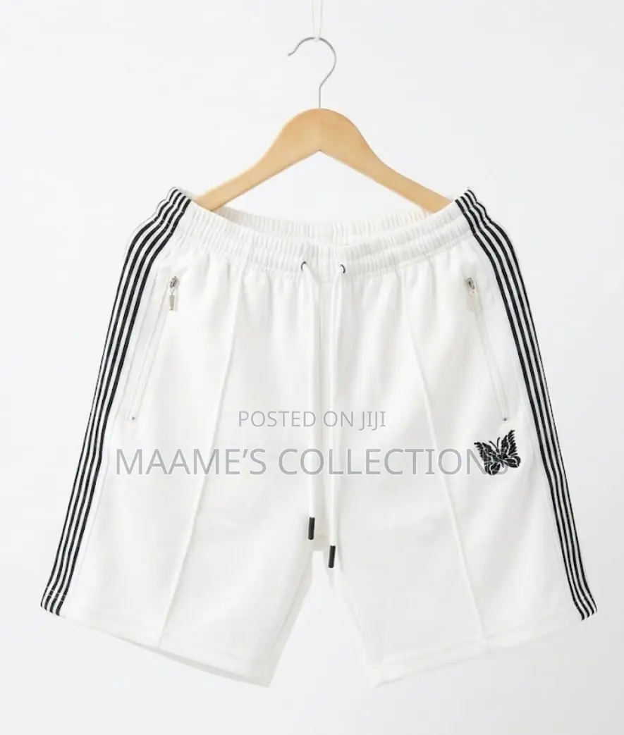 Needles-Inspired Butterfly Stripe Premium Drawstring Short