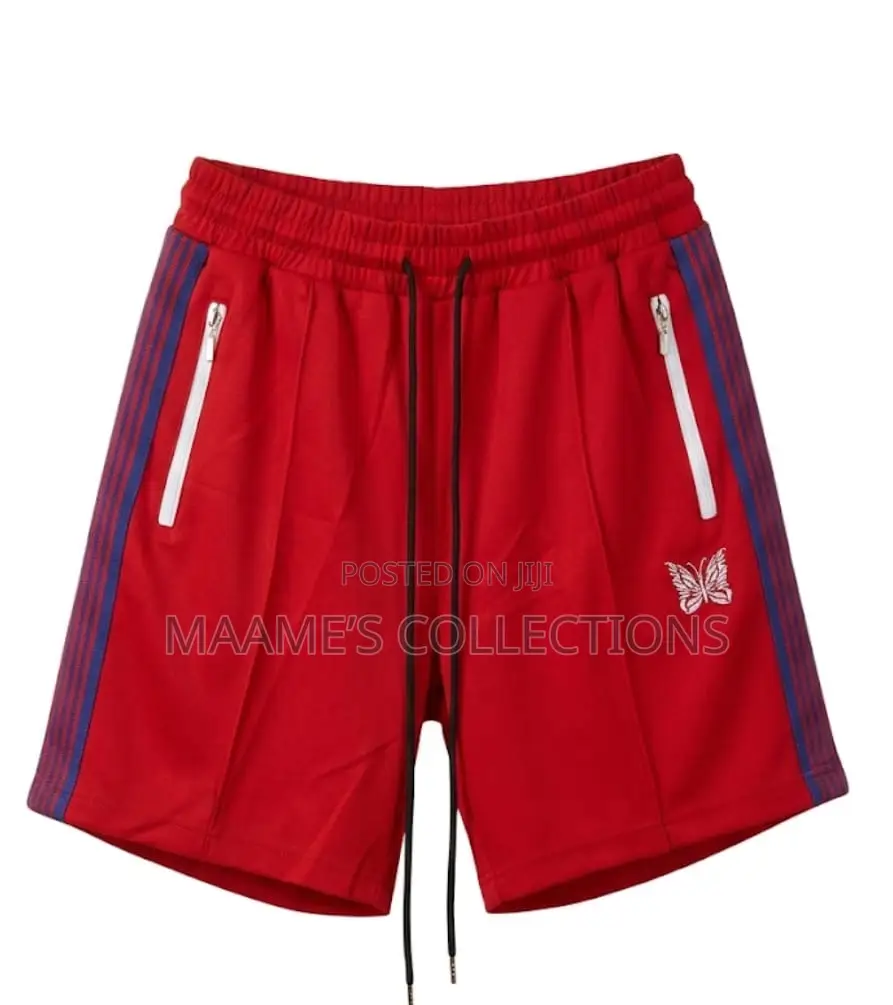 Needles-Inspired Butterfly Stripe Premium Drawstring Short