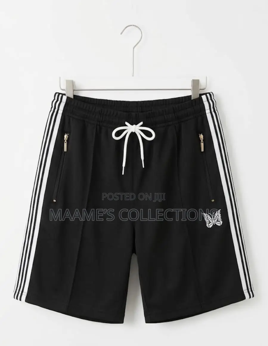 Needles-Inspired Butterfly Stripe Premium Drawstring Short