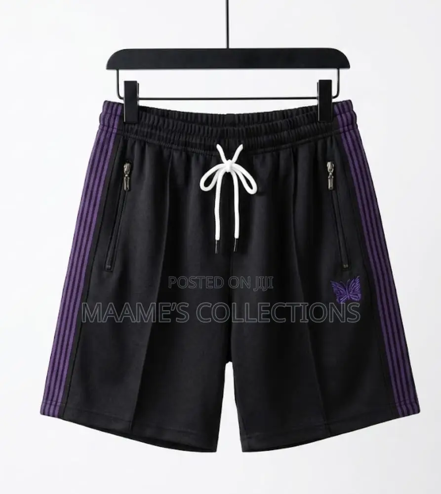 Needles-Inspired Butterfly Stripe Premium Drawstring Short