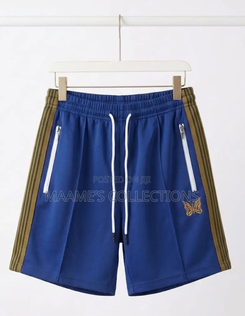 Needles-Inspired Butterfly Stripe Premium Drawstring Short