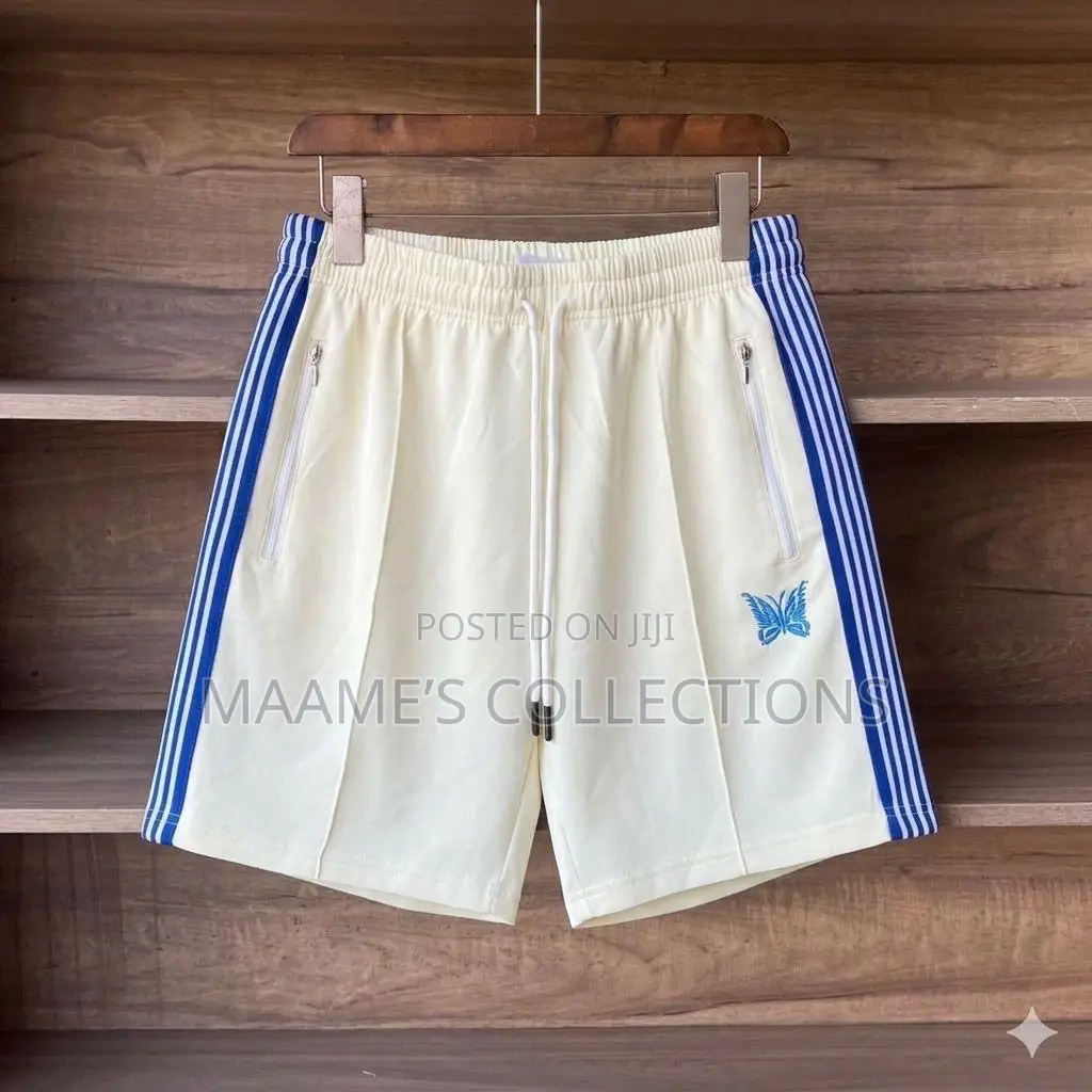 Needles-Inspired Butterfly Stripe Premium Drawstring Short