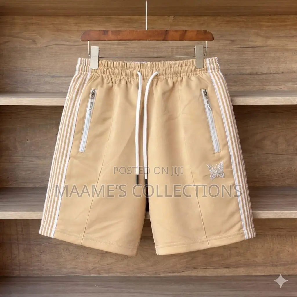Needles-Inspired Butterfly Stripe Premium Drawstring Short