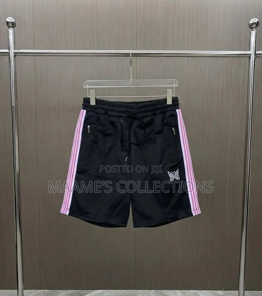 Needles-Inspired Butterfly Stripe Premium Drawstring Short