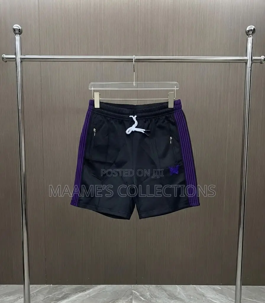 Needles-Inspired Butterfly Stripe Premium Drawstring Short