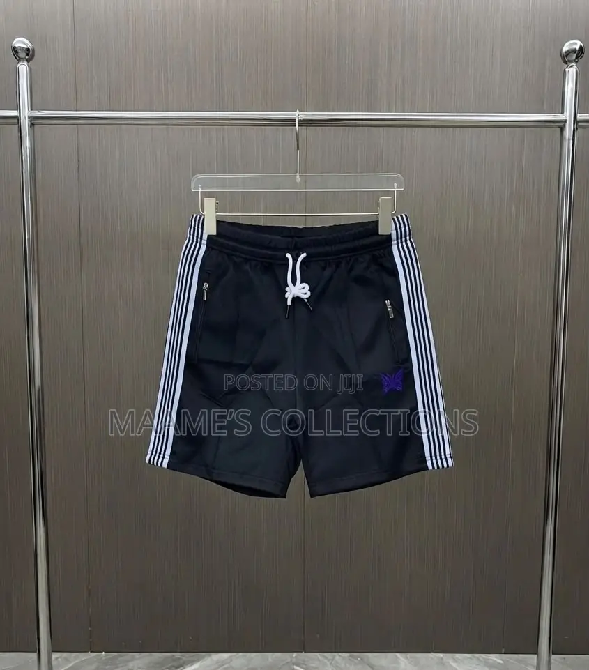 Needles-Inspired Butterfly Stripe Premium Drawstring Short
