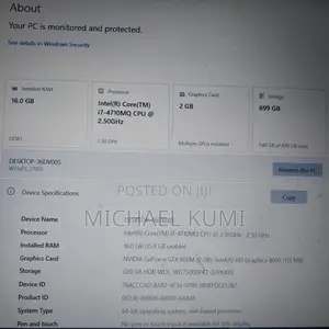 Laptop Sager NP7358 16GB Intel Core i7 HDD 700GB