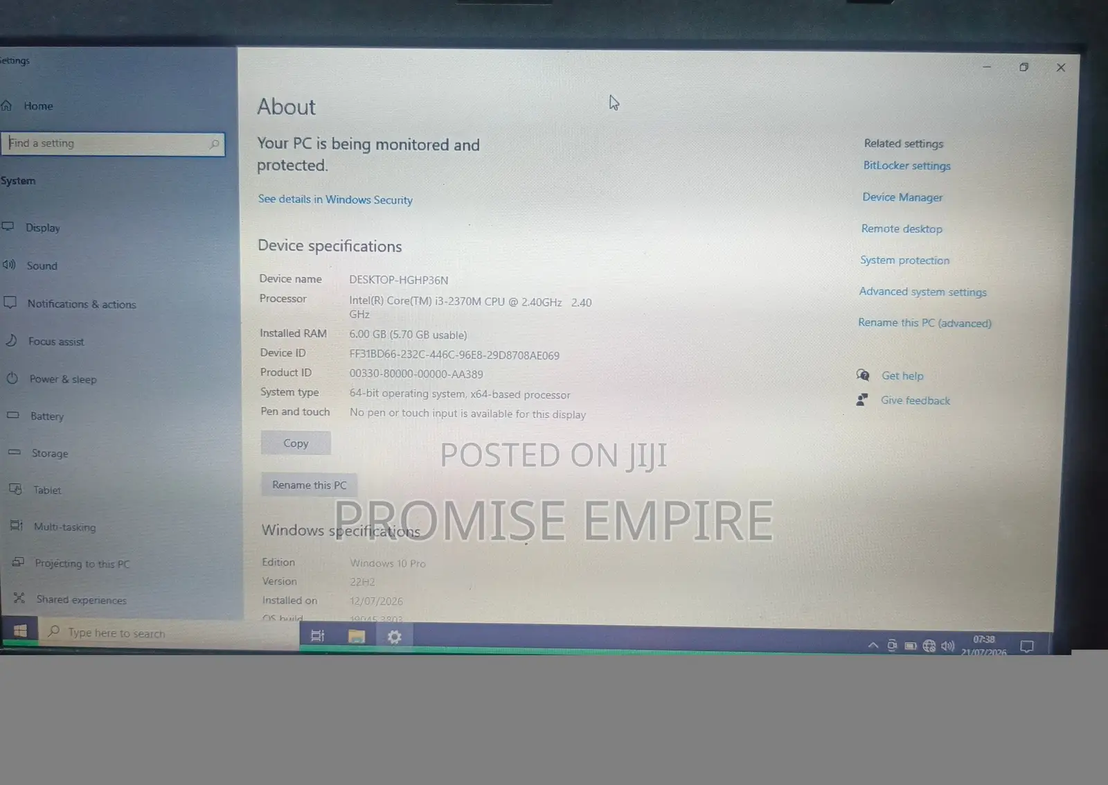 Laptop Lenovo ThinkPad E531 6GB Intel Core i3 HDD 512GB