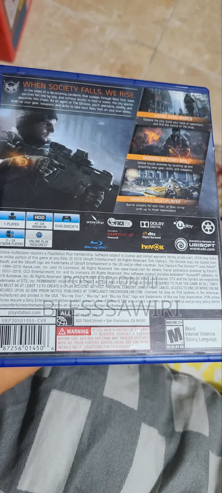 The Division PS4 Game CD