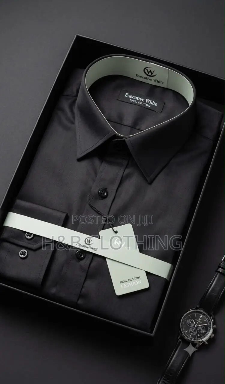 White Short Sleeve Shirt and Black (Long)