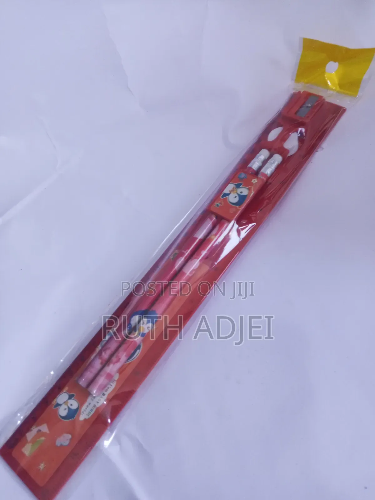Pencil Set ( 2 Pencils, an Eraser, a Ruler and a Sharpener)