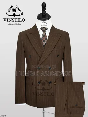 Striped Double-Breasted Suit for Executive