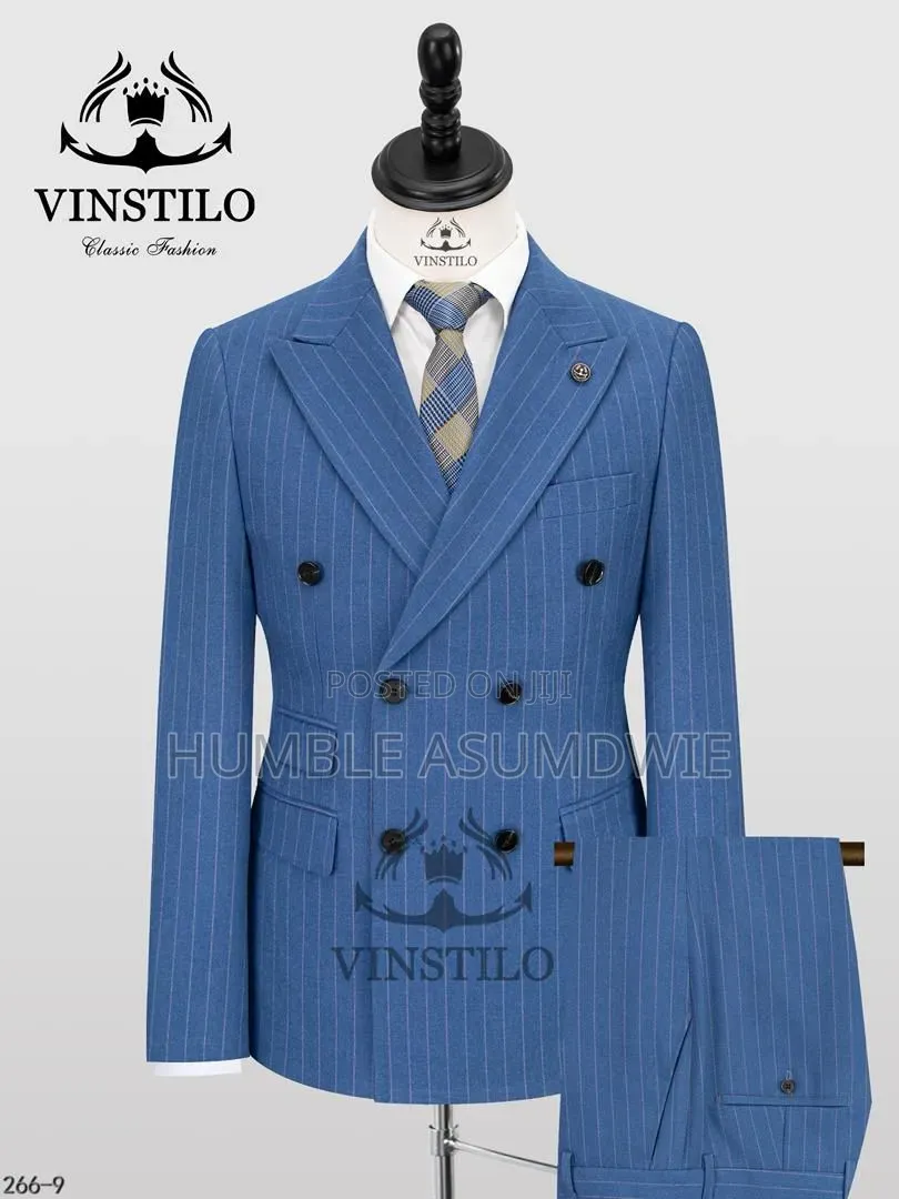 Striped Double-Breasted Suit for Executive