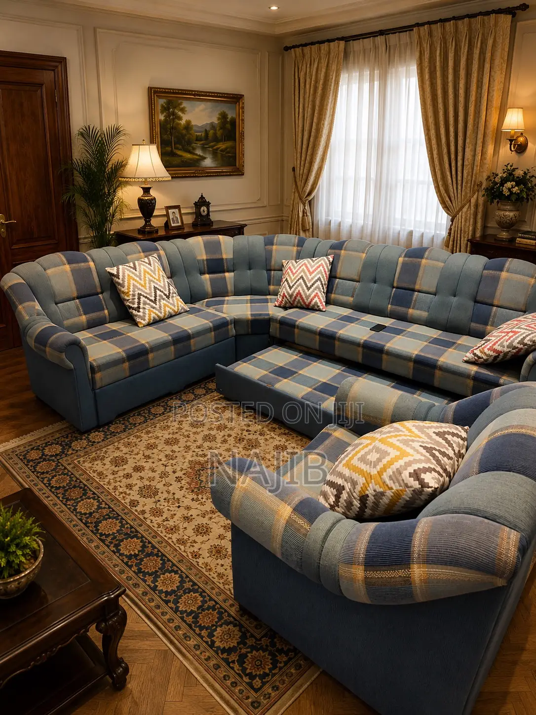 Premium Convertible Sofa Set With Pull-Out Bed Storage Compartment