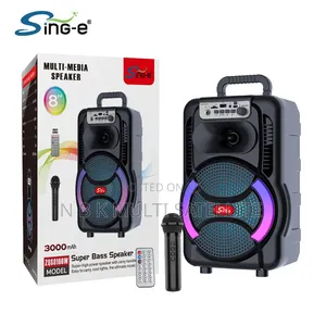 Portable 8 Inch Bluetooth Speaker With 1 Wireless Microphone