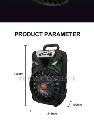 Portable 8 Inch Bluetooth Speaker With 1 Wireless Microphone