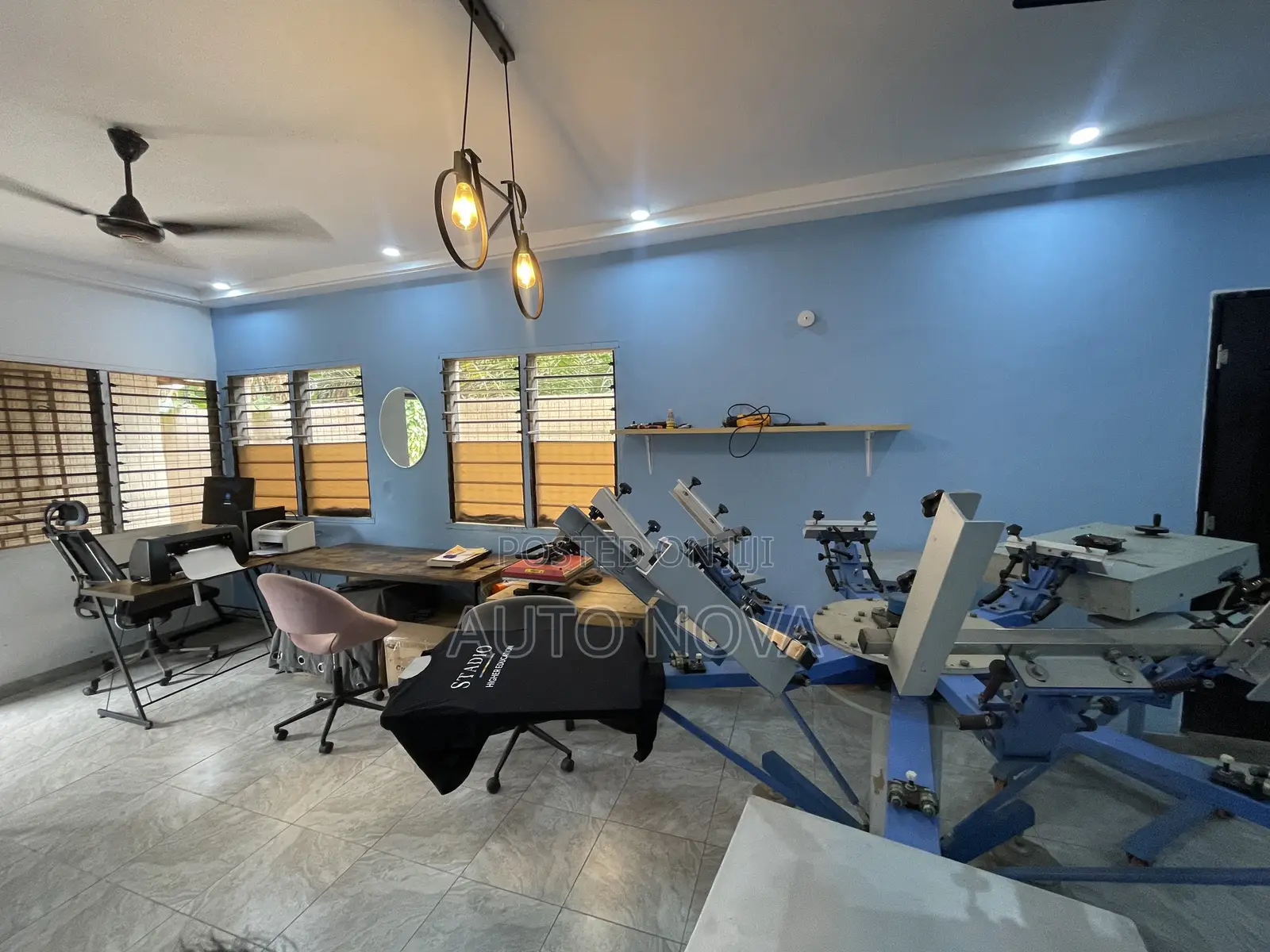 6 Color 6 Station Screen Printing Machine With Flash Dryer