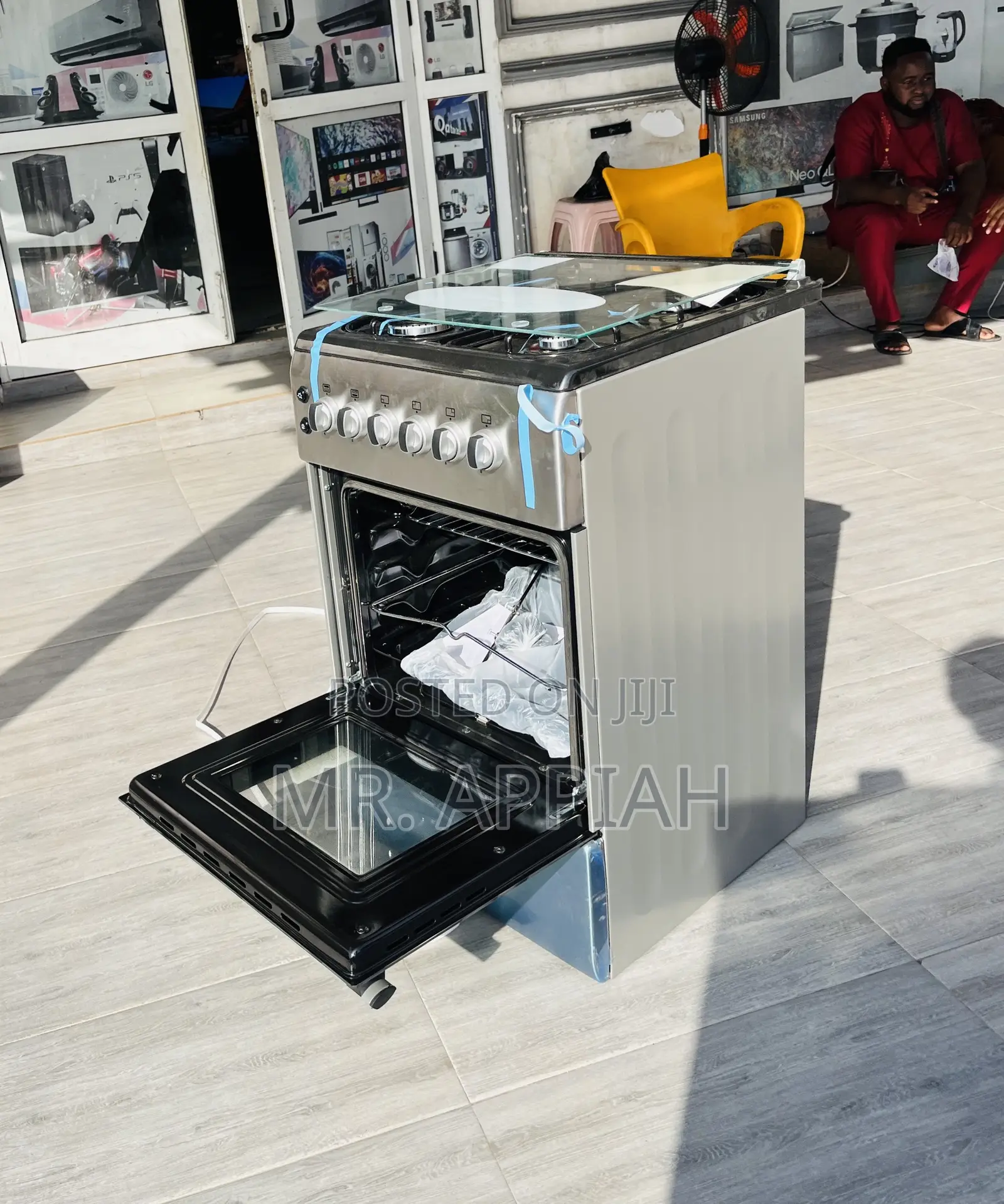 Premium Volcano 50*60cm Glass Lid Burner(4 Gas)Gray.