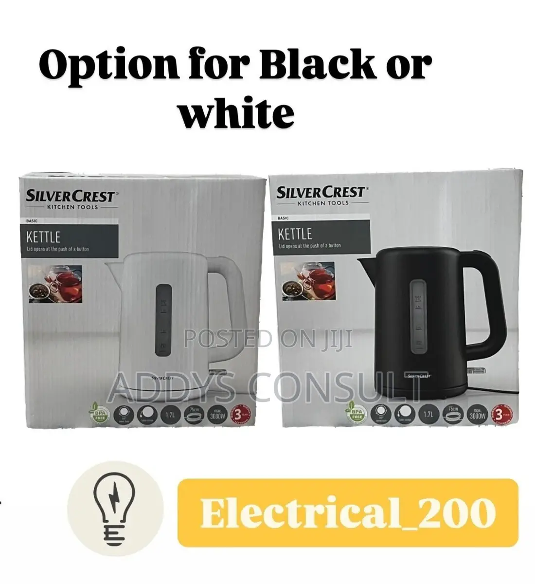 SilverCrest 1.7L Cordless Electric Kettle