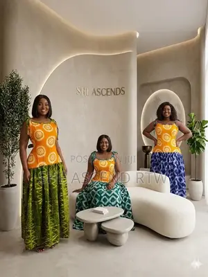 Gathered 2 Tone Adire Dress