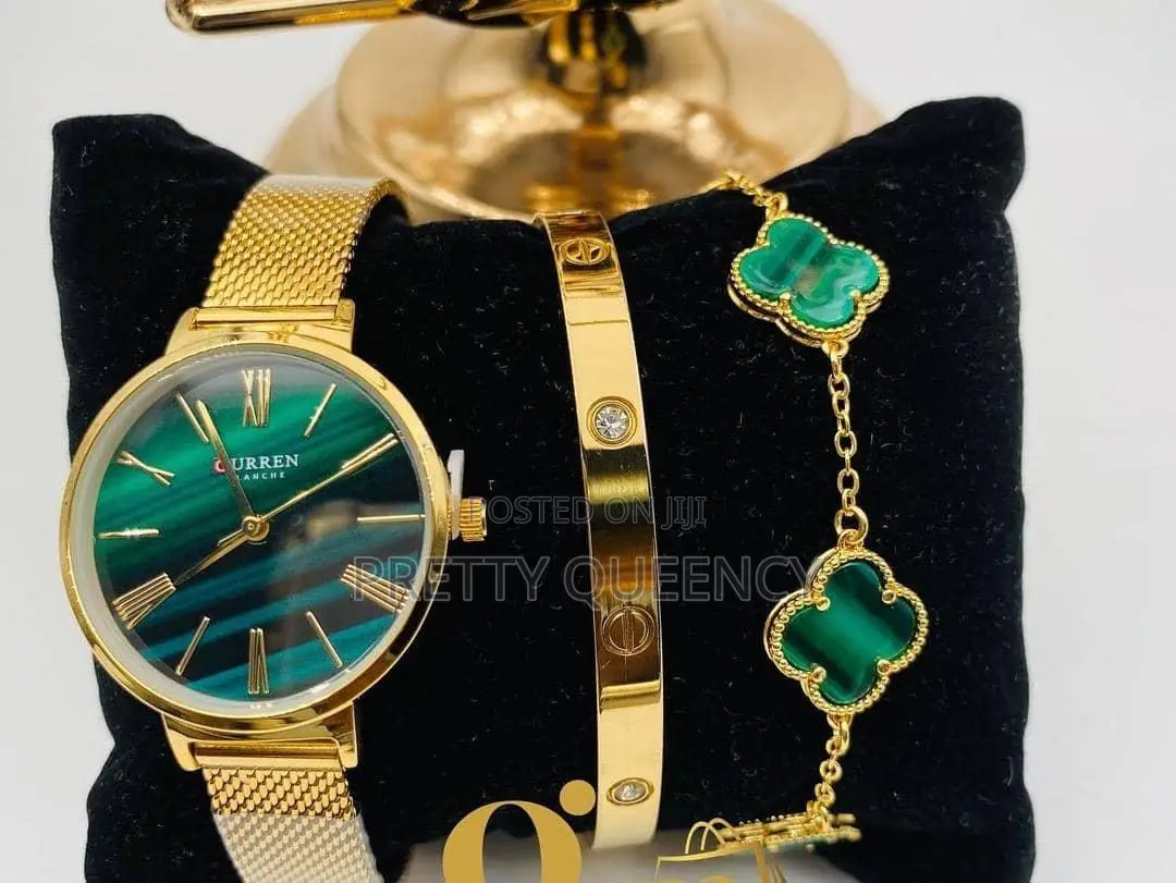 Curren Watch With Bangle and Bracelet