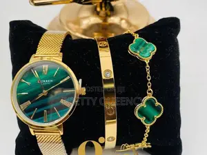Curren Watch With Bangle and Bracelet