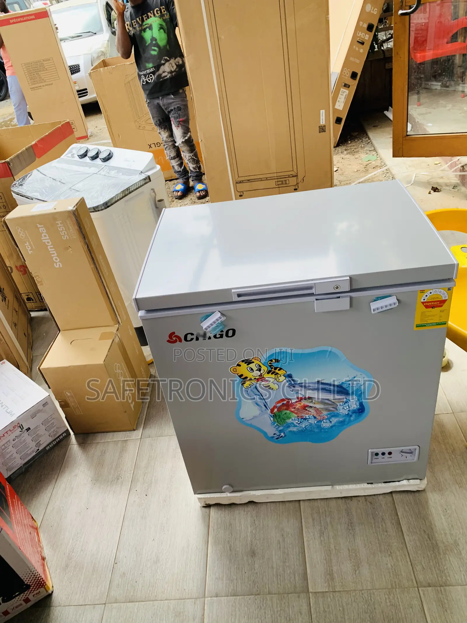 Sealed New Singledoor Grey Chigo 142L Chest Freezer (Model: CFD16C8)