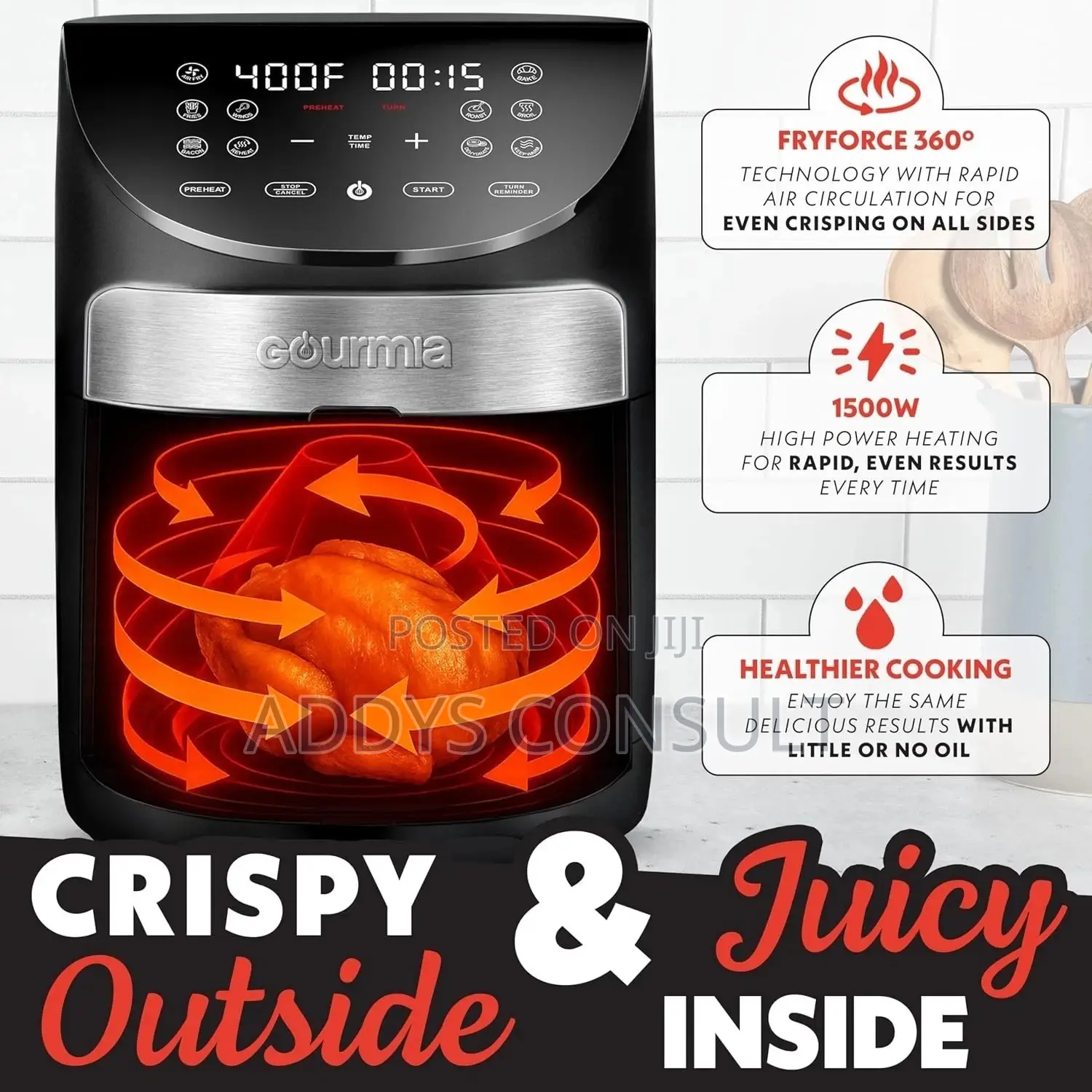 GOURMIA 6.7L Digital Air Fryer – Healthy Frying, Family Size