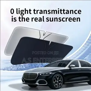 Foldable Titanium Silver Car Windshield Sunshade