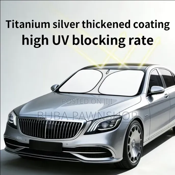 Foldable Titanium Silver Car Windshield Sunshade