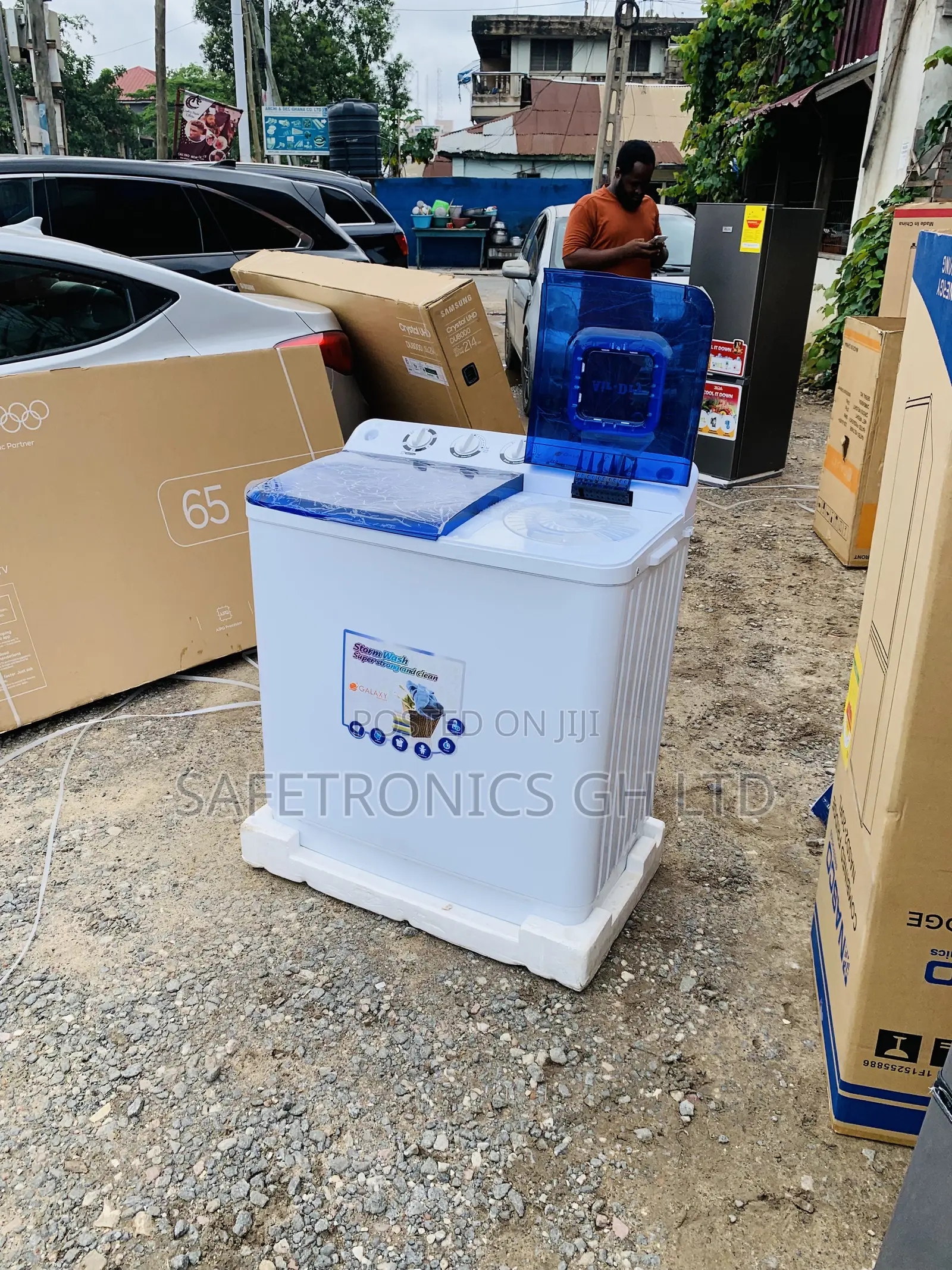 Affordable White Galaxy 13kg Semi-Automatic Twin Tub Washing Machine